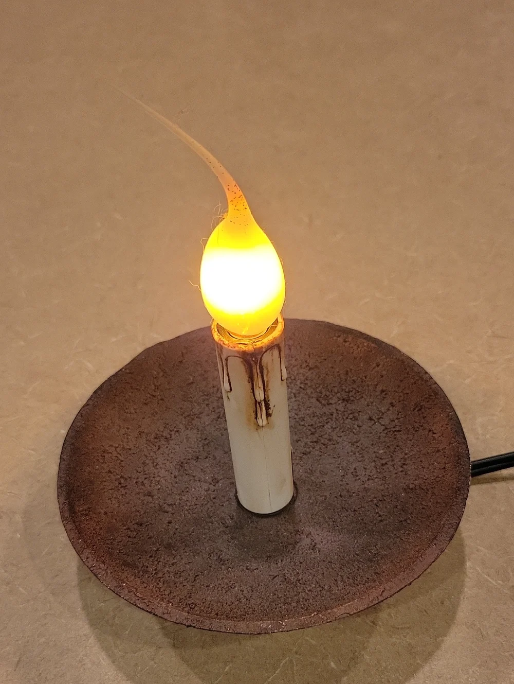 Flicker Flame LED Candle in Yellow by